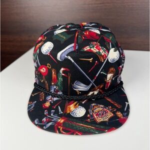 Vintage 90s Imperial Headwear Golf All Over Print Hat